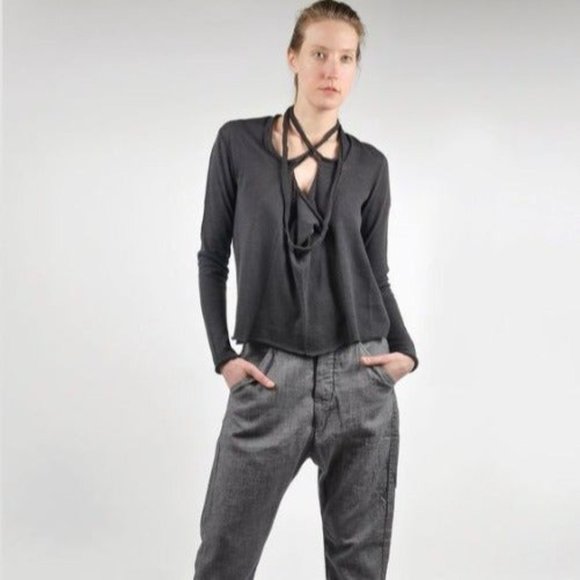 Hannes Roether Humbel Desert Core Linen Sweater Gray Sm $325 - Picture 2 of 7